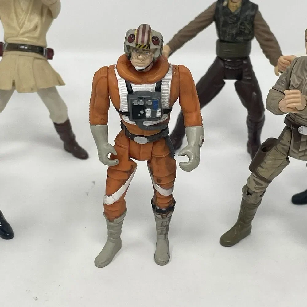 Star Wars Luke Skywalker Figure Lot Han Solo Obi-Wan‎ Anakin 3.75 Hasbro Kenner